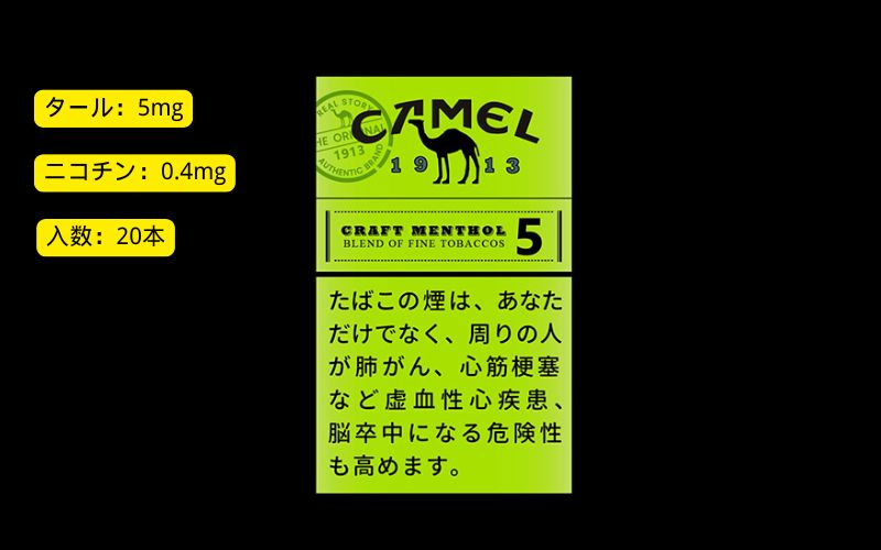 【2026年最新版】タバコ キャメル 種類一覧|味・値段・メンソール・人気ランキング | VapePenZone Japan タバコ キャメル 種類:キャメル・クラフト・メンソール・5・ボックス
