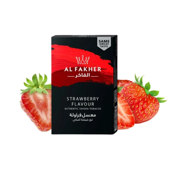 Al-fakher-shisha-strawberry.webp アルファーヘル フレーバー (Al Fakher) -ストロベリー (Strawberry) 50g | VapePenZone Japan
