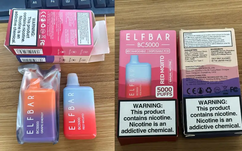Elfbar BC5000の包装と内容