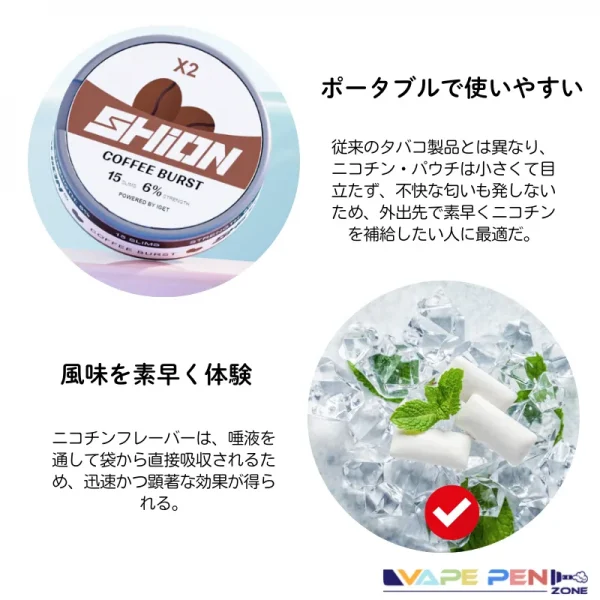 IGET SHION X2 ニコチン・パウチの特徴