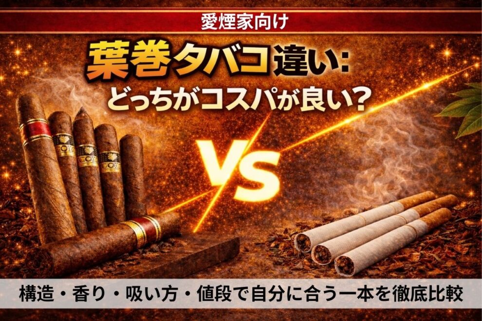 【愛煙家向け】葉巻 タバコ 違い:どっちがコスパ良い?構造・香り・吸い方・値段で自分に合う一本を徹底比較 | VPZ JP