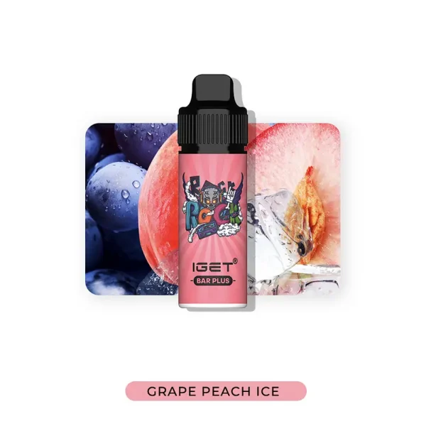 grape peach ice IGET Bar Plus 6000 puffs vape kit